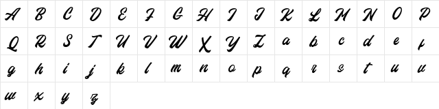 Eastchaft FREE Regular  glyph index