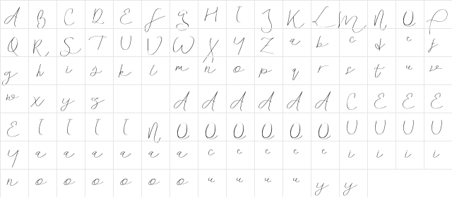 Siblings Love Demo Regular  glyph index
