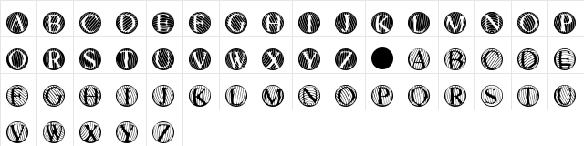 NoisyButtons Regular  glyph index