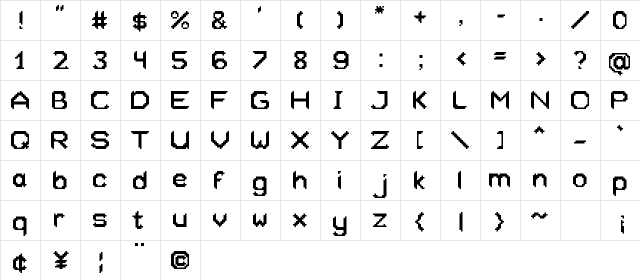 Xeliard Medium  glyph index