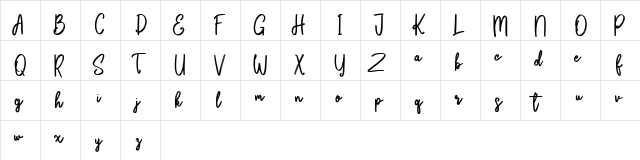 Bikarosta Script  glyph index