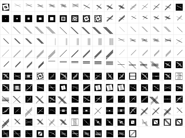 GalleriaGeometricaA Regular  glyph index