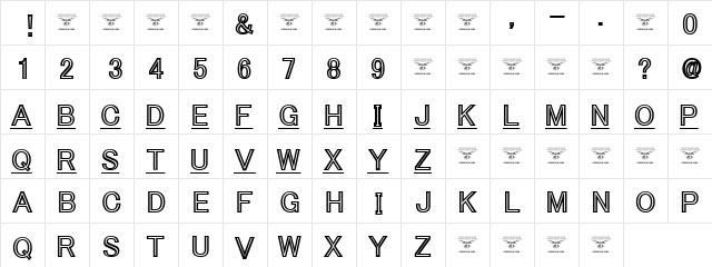 Tha Cool Kidz Black Black  glyph index