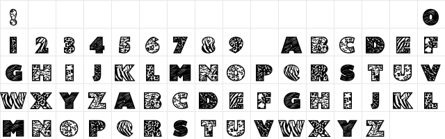 101! WilD AlphA Regular  glyph index