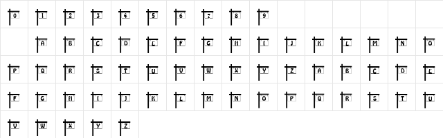101! Fer Sale Regular  glyph index