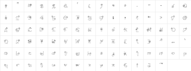 LDJ Butterflies Regular  glyph index