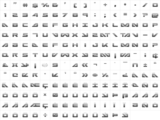 Sea-Dog Gradient Regular  glyph index