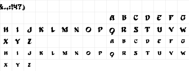 Harbinger!" Regular  glyph index