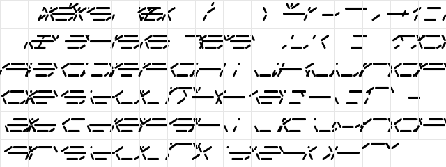 Fifteen Segment Rush Mono LDR Regular  glyph index