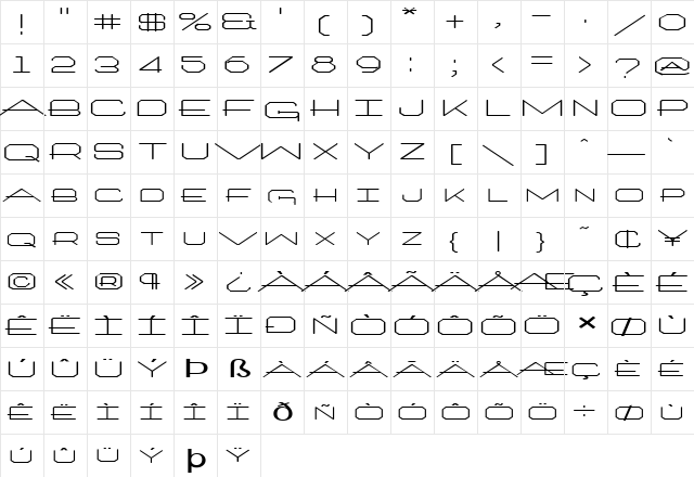 FZ JAZZY 27 EX Normal  glyph index