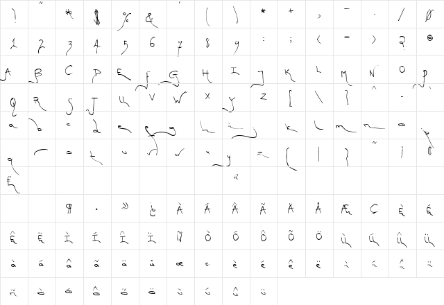 TM First Fleet Normal  glyph index