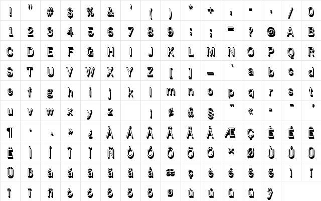 NewsGotTMedSh1 Regular  glyph index