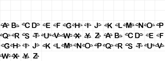 Lust Angeleno Regular  glyph index