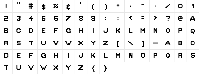 Golden Age Regular  glyph index