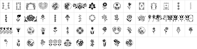 GE Floral Stencils Regular  glyph index