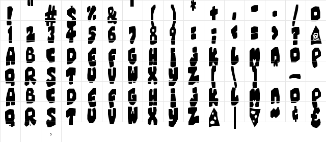 Chunky Cheese Regular  glyph index