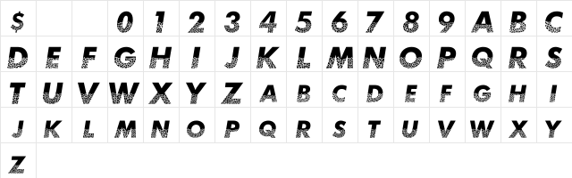 Broken Glass Regular  glyph index