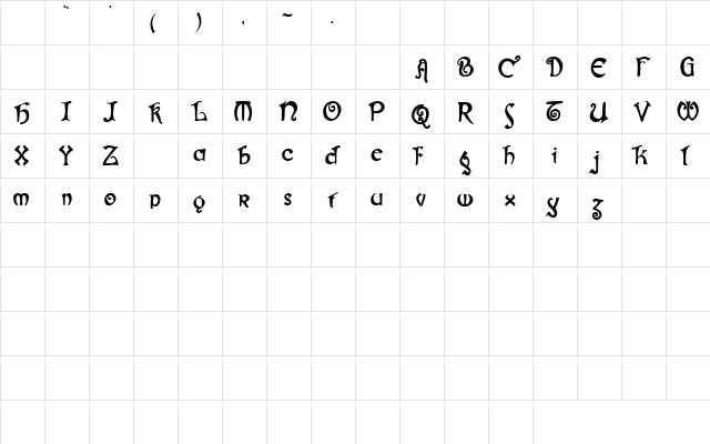 Gjallarhorn Regular  glyph index