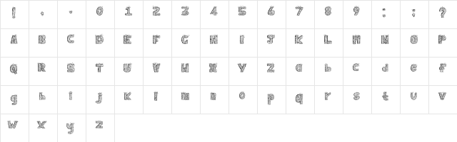 Woody Regular  glyph index