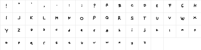 Anisa Fonfon Regular  glyph index