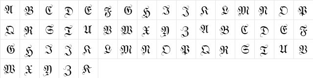 WittewittMajuscles Regular  glyph index
