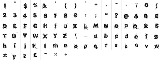 Kingthings Lupine Regular  glyph index