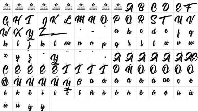 Miss Daisy Personal Use Regular  glyph index