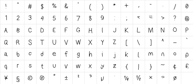 AppleStorm Rg  glyph index