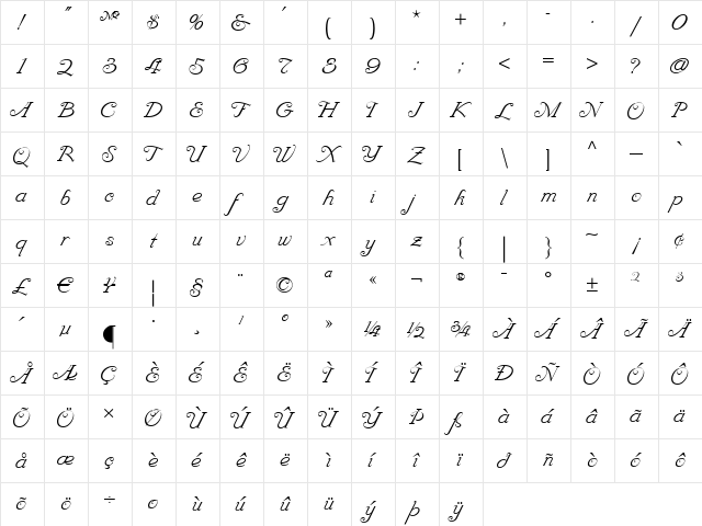 Rocking The Kasbah NF Regular  glyph index