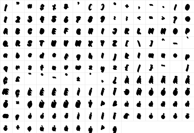 Great Hustle Shadow Regular  glyph index