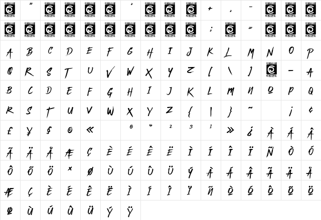 ULTIMATE SLAYER Regular  glyph index