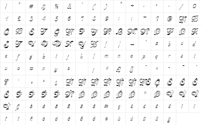 PhyllisIniDIn1 Regular  glyph index