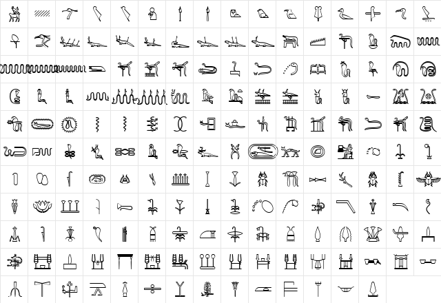 GlyphExtLibX Bold  glyph index