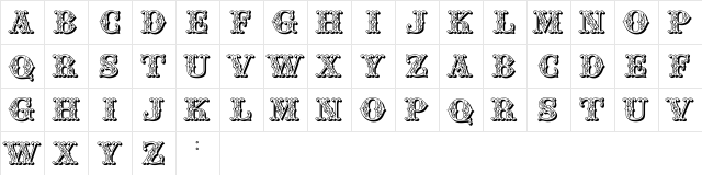 JFSpringFair Regular  glyph index