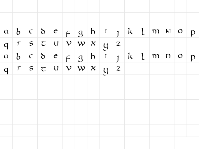 Gourdie Uncial Deux Regular  glyph index