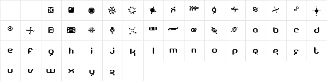 Crystopia Ultraspace  glyph index