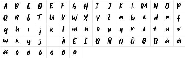 Bellarsky Demo Regular  glyph index