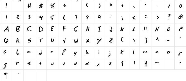 Hinto Regular  glyph index