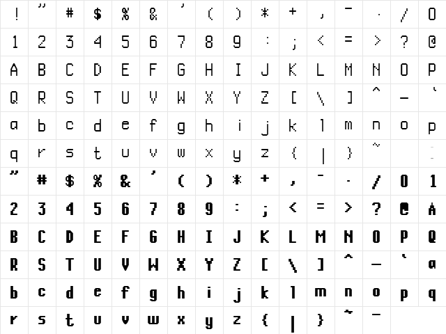 SI Tab Regular  glyph index