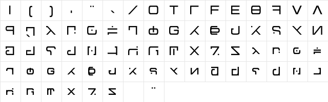 Green Martian Regular  glyph index
