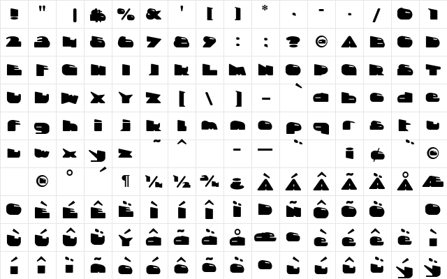 Direktor Regular  glyph index