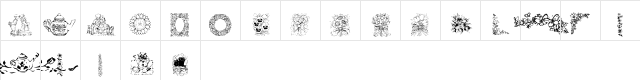 KR Country Flowers Regular  glyph index