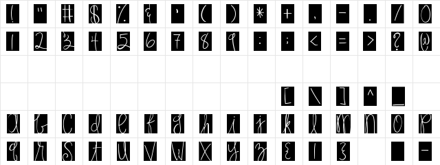 2Peas Name Me Regular  glyph index