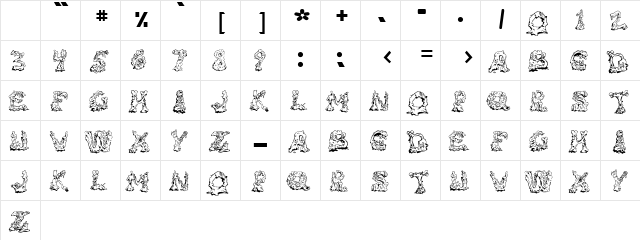 Riot Act SuperGross  glyph index