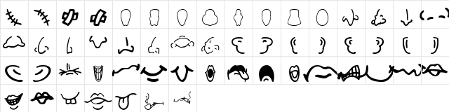 IdentAKitFaceBits Regular  glyph index