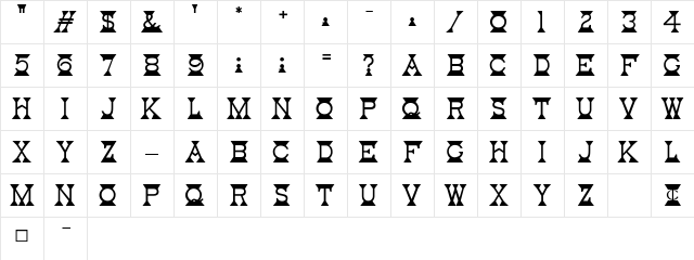 Mantel Regular  glyph index