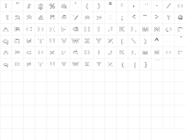 Flanders 3 Regular  glyph index