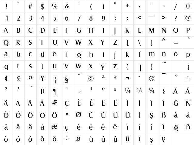 00690 Regular  glyph index