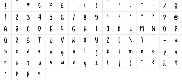 Genjutsu Regular  glyph index