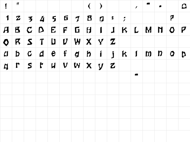 JujuSSK Regular  glyph index